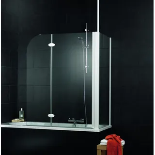 Schulte Komfort Badewannenfaltwand 2-teilig mit Seitenwand, Klar hell, Chromoptik, 1145mm - D3381 41 50
