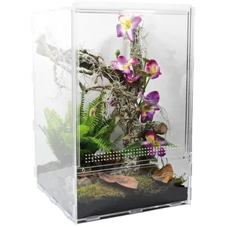 Lucky Reptile LifeTarrium Acrylglas‐Terrarium 30x30x45 cm | Klares Acrylglas, sichere Falltür, Deckel für Beleuchtung, modularer Aufbau, platzsparend zerlegbar