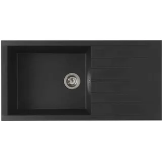 Respekta Houston links Einbauspüle mineralit schwarz Handbetätigung 1000 x 500 mm