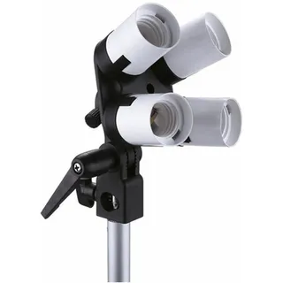 Falcon Eyes Lampenhalterung LH-4E27LS 4 mit E27 + Tilting Bracket, Studioausrüstung Zubehör, Schwarz