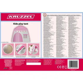 Kinderzelt Spielzelt Spielhaus Zelthaus Schloss Kinder LED-Lampen für Rollenspipele Pyjama-Party Rosa 23472 - Rosa