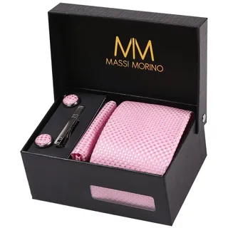 MASSI MORINO Krawattenset in Rosa - Kariert | Gr.: onesize