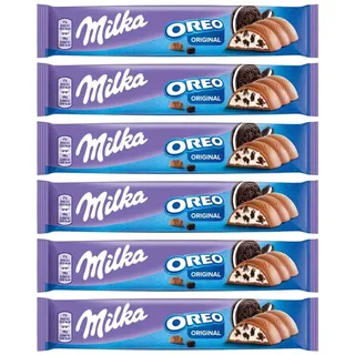 Milka Oreo Schokoriegel 6x 37g - Schokolade Riegel - Vanillecreme mit Kekse