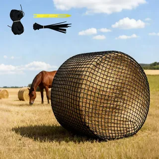 Hocomay Heunetz Für Rundballen, Engmaschig Engmaschiges Futternetz Rundballen Pferde 5x5ft Maschenweite Zur Artgerechten Rundballennetz Heuraufe Geeignet Verlängerung Der Fresszeit Von Pferden Grün