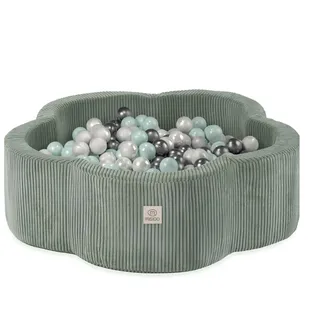 Misioo Bällebad für Kinder 95x30 cm - 400 Bälle (6cm) - Baby Spielzeug ab 1 Jahr - Perfekt für Kleinkinder und Spielspaß