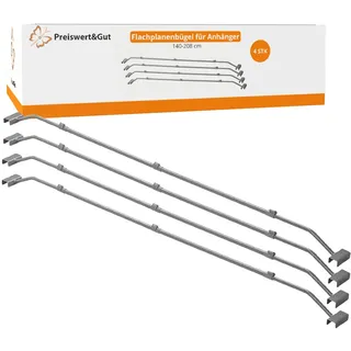 Preiswert & Gut Flachplanenbügel 4er Set verstellbar 152–220 cm Planenhalter Anhänger Stahl