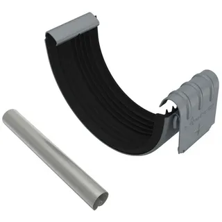 Zambelli Rinnenverbinder verzinkt inkl. Wulstverbinder RG 333 Anthrazit für Dachrinne halbrund, Montage ohne löten