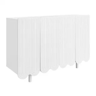 autolock Kommode Sideboard,tropfenförmig,mit geformten Türen,Pufferscharnier weiß
