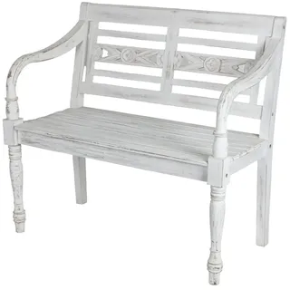 Buri Teak-Gartenbank 100 x 50 x 90 cm Weiß