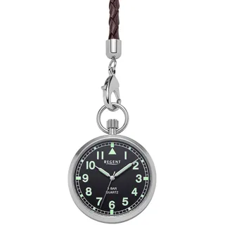 REGENT Taschenuhr mit Kordel und Tasche Zifferblatt schwarz ⌀ 43mm P-771