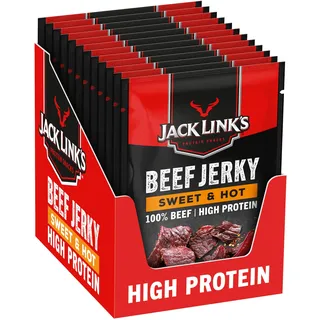 Jack Link's Jack Links Beef Jerky (12 x 40 g) Beutel, Sweet & Hot