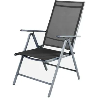 Mojawo Gartenstuhl Hochlehner Alu Textilen Silber/Anthrazit