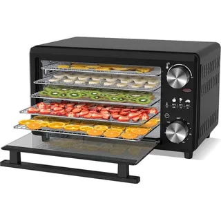 TurboTronic Dörrgerät TurboWave - FD14 - B!O ab 30°C - 100% Metall 0% Plastik - 14L 5 Etagen Dehydrator, Dörrautomat für Obst, Gemüse, Fleisc...