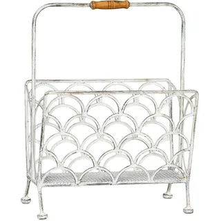 Ambiente Haus Zeitungsständer weiß, B:34cm H:45cm T:20cm, Metall, Zeitungsständer, Zeitungsständer