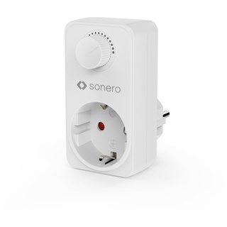 Sonero Dimmer Steckdose, Steckdosendimmer Adapter mit Helligkeitsregler nur für dimmbare LED Lampen, Halogenlampen, Glühbrinen, weiß