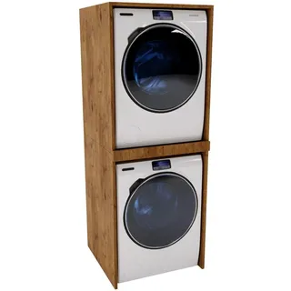 raumhirsch furniture Waschmaschinenschrank, Braun, Holzwerkstoff, 66x180x51 cm, Waschküche, Waschmaschinenschrank