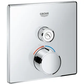 Grohe SmartControl Unterputzmischer, mit 1 Absperrventil, eckige Rosette, Verbraucher, chrom,