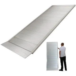 Baumarktplus TRUTZHOLM Eventrampe 198 cm Taglast 600kg Alu grau geriffelt Rampe Auffahrrampe Breitrampe Laderampe Länge wählbar 2... 198 cm