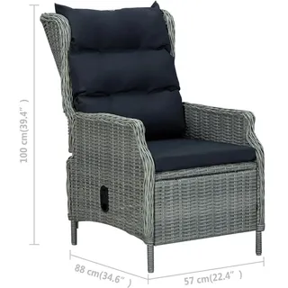 vidaXL Gartensessel  57 x 88 x 100 cm hellgrau