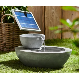 Tchibo - Solar-Gartenbrunnen - 50x30x25cm - grau - Polyresin / Acryl