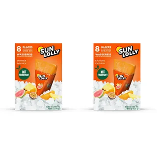 Sun Lolly Wassereis Exotisch (8 x 60ml) (Packung mit 2)