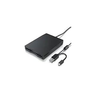 CSL - Externes USB Diskettenlaufwerk FDD 1,44MB 3,5 Zoll - USB C - PC und Laptop - Slimline Floppy Disk Drive Extern - Portable - Plug and Play - schwarz - Windows 11 fähig