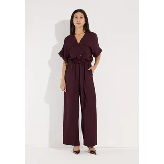 More & More Jumpsuit aus Viskose-Lyocell-Mix, Bordeaux, 38