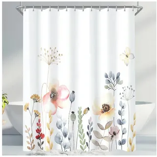 LuxusKollektion Duschvorhang Duschvorhang Blumen Saum Antischimmel Textil 200x160cm Elegante Blume bunt