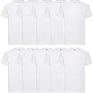 Fruit of the Loom Herren T-Shirt (10er Pack), Weiß (White 30), M