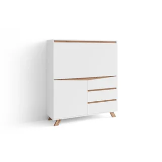 byLIVING Sekretär VALENTIN Breite 120 cm weiß/Artisan Eiche Eiche-Optik