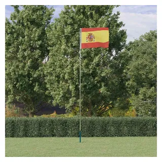 vidaXL Flagge Spaniens mit Mast 5,55 m Aluminium