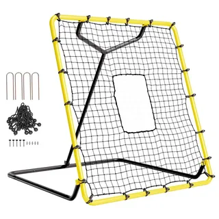 Vevor Baseball- und Softball-Rebounder-Netz, 4 x 4,5 Fuß PitchBack-Baseballnest für Pitching- und Fielding-Training, Pitch Return Trainer Rebound-Netz mit Pitching-Ziel, 4 einstellbare Winkel