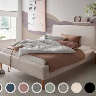 INFANSKIDS »Juna« Polsterbett 200x220 cm / Boston 5311 Cement