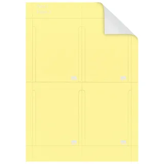 NOBO T-Karten, Größe 3 20 Bögen mit 9 Karten = 92 mm, 130 g/qm, bedruckbar gelb