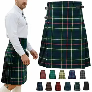 BRAW CLANS TARTANS Herren-Kilts, traditionell, schottisch, Junggesellenabschied, 5 Meter, Schottenkaro, Regulär (Länge: 61 cm), Mackenzie, 46 - 38