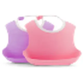 TwistShake Lätzchen mit Auffangschale Lila Pink, 2er Pack