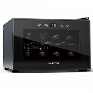 Klarstein Shiraz 8 Uno Weinkühlschrank 8 Flaschen 8 - 18 °C Touch-Control Schwarz