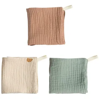 LICHUANUK Musselintücher Für Babys(23x23cm), Neugeborene, Unisex, Lätzchen, Baby, Mädchen, Jungen, Bequem, Musselin, Spucktuch, 3 Stück(Zufällige Farbe)