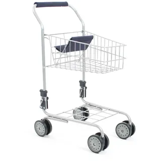Bayer Chic 2000 Einkaufswagen aus Metall mit integriertem Puppensitz, tolle Ergänzung zum Kaufladen, Blau