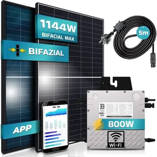 Black Frame BIFAZIAL 1144W/800W mit 800 W Beny Wechselrichter 2 x 440 W