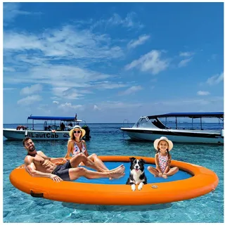 DURAERO Aufblasbare Wasser-Hängematte,Rundes,Schwimmring für See & Pool SUP-Paddel blau 245