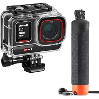 FitStill Tauchset für Insta 360 ace pro 2/ace pro, 50M/164FT Wasserdichtes Gehäuse + Auftriebsgriff, für Unterwasserfotografie ace pro 2 Zubehör
