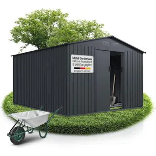 Juskys Metall Geräteschuppen XXL Dunkelgrau