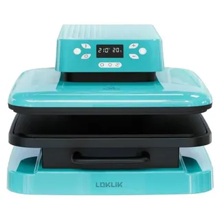 loklik Auto Heat Press Transferpresse 38 x 38 cm Türkis