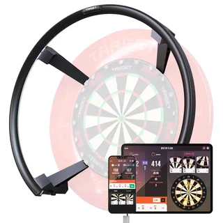 TARGET Darts Omni Dartboard mit automatische Punktzahlberechnung und LED-Beleuchtung | Dartscheibe mit Punktezählkamera, Magnetisches Dartscheiben Beleuchtungssystem, Surround Ringbeleuchtung