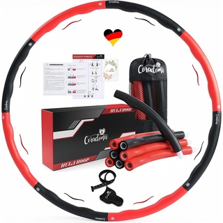CORADOMA® Hula Hoop Reifen Erwachsene 1,2kg Fitnessreifen Hullahub Reifen zum Abnehmen Hoola Hoop Fitness für Anfänger & Fortgeschritten | Wellen zur Massage | inkl. Tasche, Workout Plan und Maßband