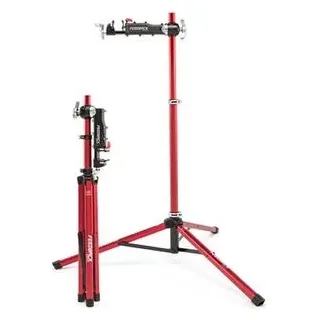 Feedback Sports Pro Mechanic Fahrradmontageständer - höhenverstellbar 107-170cm, drehbar, bis 34kg, rot/silber