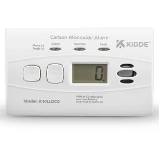 Kidde 10LLDCO Kohlenmonoxid Alarm Digital Display mit versiegelten Akku, Standard Alarm