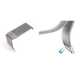 MAGNET DAMEN Uhrenarmband Armbanduhr Armband Magnetband Silber Magnetverschluss
