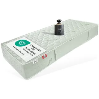 Matratzen Perfekt Federkernmatratze Smaragd, 100 x 200 cm – bandscheibengerechte Matratze mit Bonellfederkern und veredeltem Aloe-Vera Bezug, Härtegrad H4, Höhe 27 cm